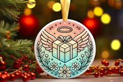 Round Christmas Ornament Sublimation|Clipart Product Image 2