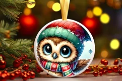 Round Christmas Ornament Sublimation|Clipart Product Image 2