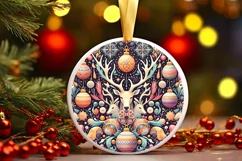 Round Christmas Ornament Sublimation|Clipart Product Image 1