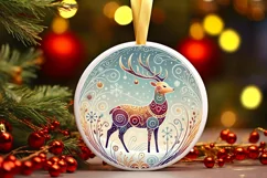 Round Christmas Ornament Sublimation|Clipart Product Image 1
