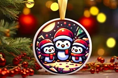 Round Christmas Ornament Sublimation|Clipart Product Image 1