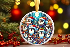 Round Christmas Ornament Sublimation|Clipart Product Image 2