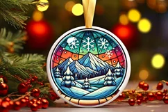 Round Christmas Ornament Sublimation|Clipart Product Image 2