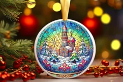 Round Christmas Ornament Sublimation|Clipart Product Image 2