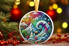 Round Christmas Ornament Sublimation|Clipart Product Image 2