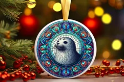 Round Christmas Ornament Sublimation|Clipart Product Image 1