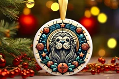 Round Christmas Ornament Sublimation|Clipart Product Image 2