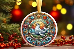 Round Christmas Ornament Sublimation|Clipart Product Image 1