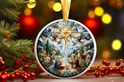 Round Christmas Ornament Sublimation|Clipart Product Image 1