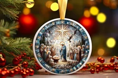 Round Christmas Ornament Sublimation|Clipart Product Image 1