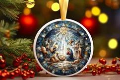 Round Christmas Ornament Sublimation|Clipart Product Image 1