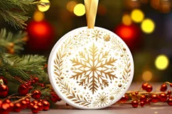 Round Christmas Ornament Sublimation|Clipart Product Image 3
