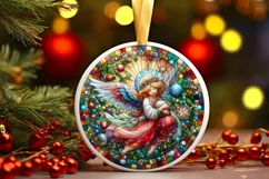 Round Christmas Ornament Sublimation|Clipart Product Image 1