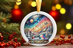 Round Christmas Ornament Sublimation|Clipart Product Image 2