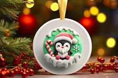 Round Christmas Ornament Sublimation|Clipart Product Image 2