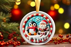 Round Christmas Ornament Sublimation|Clipart Product Image 2