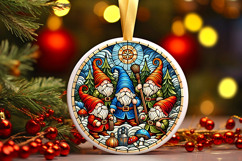 Round Christmass Ornament PNG Product Image 1