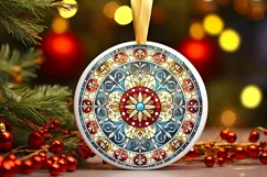 Round Christmas Ornament Sublimation|Clipart Product Image 1