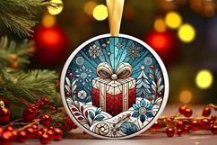Round Christmas Ornament Sublimation|Clipart Product Image 1