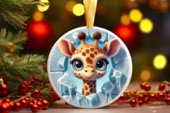 Round Christmas Ornament Sublimation|Clipart Product Image 2
