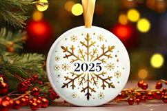 Round Christmass Ornament PNG Product Image 1
