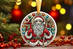 Round Christmas Ornament Sublimation|Clipart Product Image 1