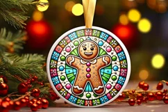 Round Christmas Ornament Sublimation|Clipart Product Image 2