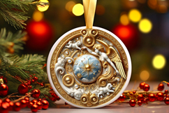 Round Christmass Ornament PNG Product Image 1