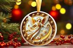 Round Christmas Ornament Sublimation|Clipart Product Image 1
