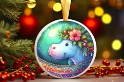 Round Christmas Ornament Sublimation|Clipart Product Image 1