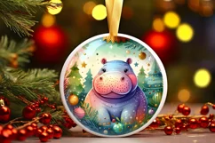 Round Christmas Ornament Sublimation|Clipart Product Image 1