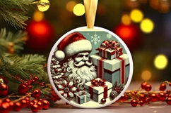 Round Christmas Ornament Sublimation|Clipart Product Image 2