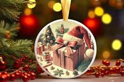 Round Christmas Ornament Sublimation|Clipart Product Image 2