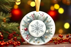 Round Christmas Ornament Sublimation|Clipart Product Image 1