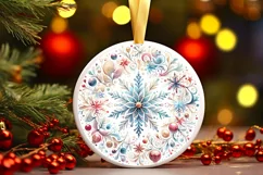 Round Christmas Ornament Sublimation|Clipart Product Image 1