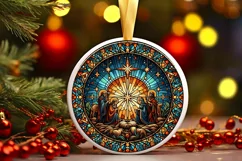 Round Christmas Ornament Sublimation|Clipart Product Image 1