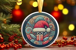 Round Christmas Ornament Sublimation|Clipart Product Image 2