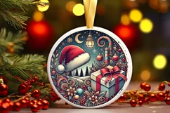 Round Christmas Ornament Sublimation|Clipart Product Image 2