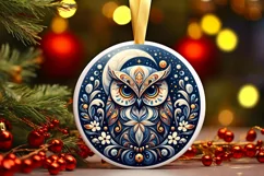 Round Christmas Ornament Sublimation|Clipart Product Image 1