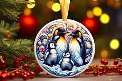 Round Christmas Ornament Sublimation|Clipart Product Image 1