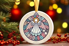 Round Christmas Ornament Sublimation|Clipart Product Image 2