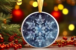 Snow Flake Christmas Round Cute Ornament Sublimation Product Image 2
