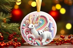Round Christmas Ornament Sublimation|Clipart Product Image 2
