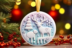Round Christmas Ornament Sublimation|Clipart Product Image 2