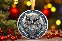 Round Christmas Ornament Sublimation|Clipart Product Image 1