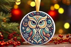 Round Christmas Ornament Sublimation|Clipart Product Image 1