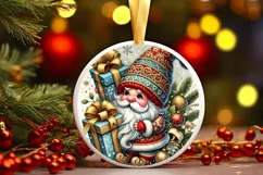 Round Christmas Ornament Sublimation|Clipart Product Image 2
