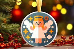 Round Christmas Ornament Sublimation|Clipart Product Image 2