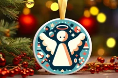 Round Christmas Ornament Sublimation|Clipart Product Image 2