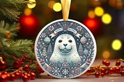Round Christmas Ornament Sublimation|Clipart Product Image 2